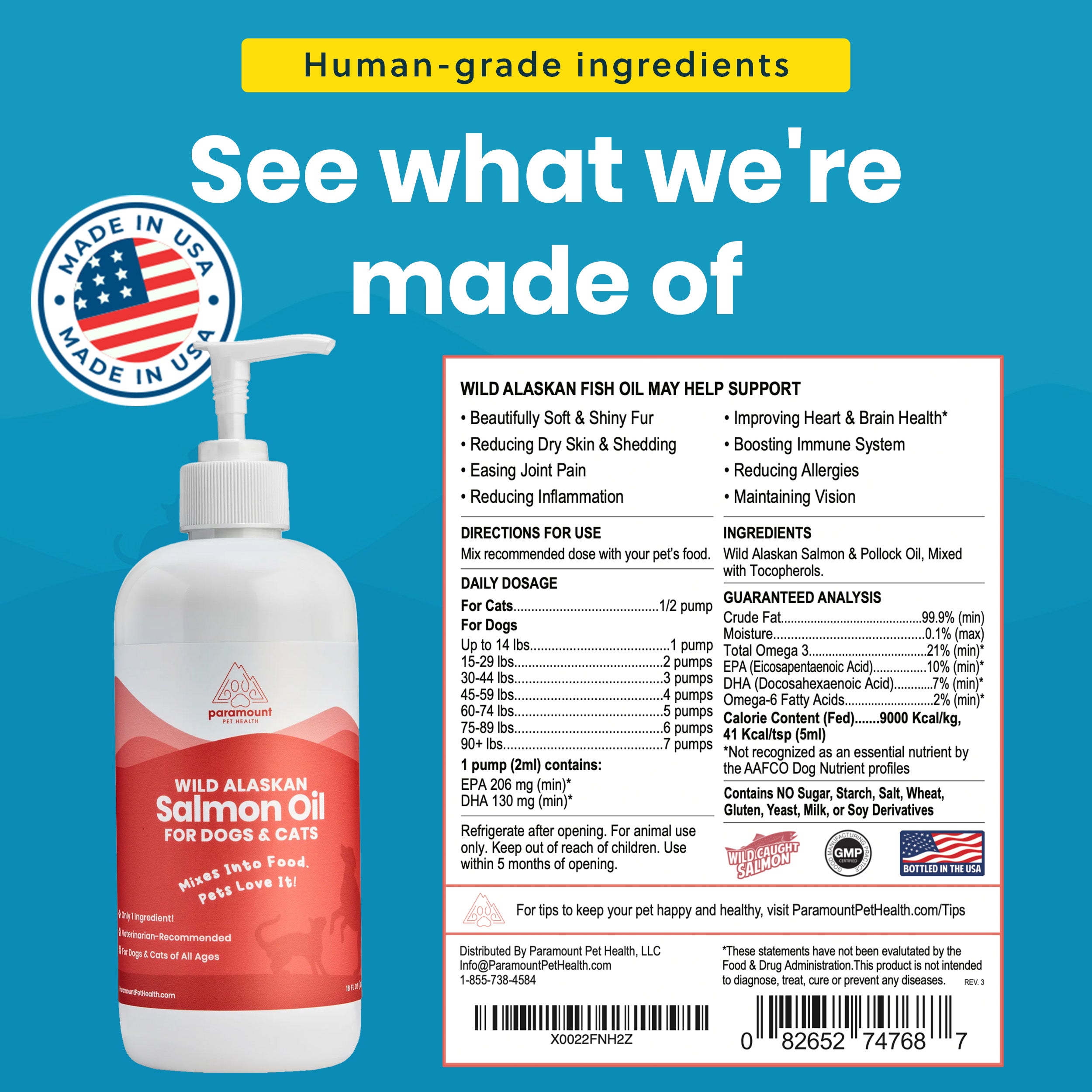 Wild Alaskan Salmon Oil for Dogs and Cats