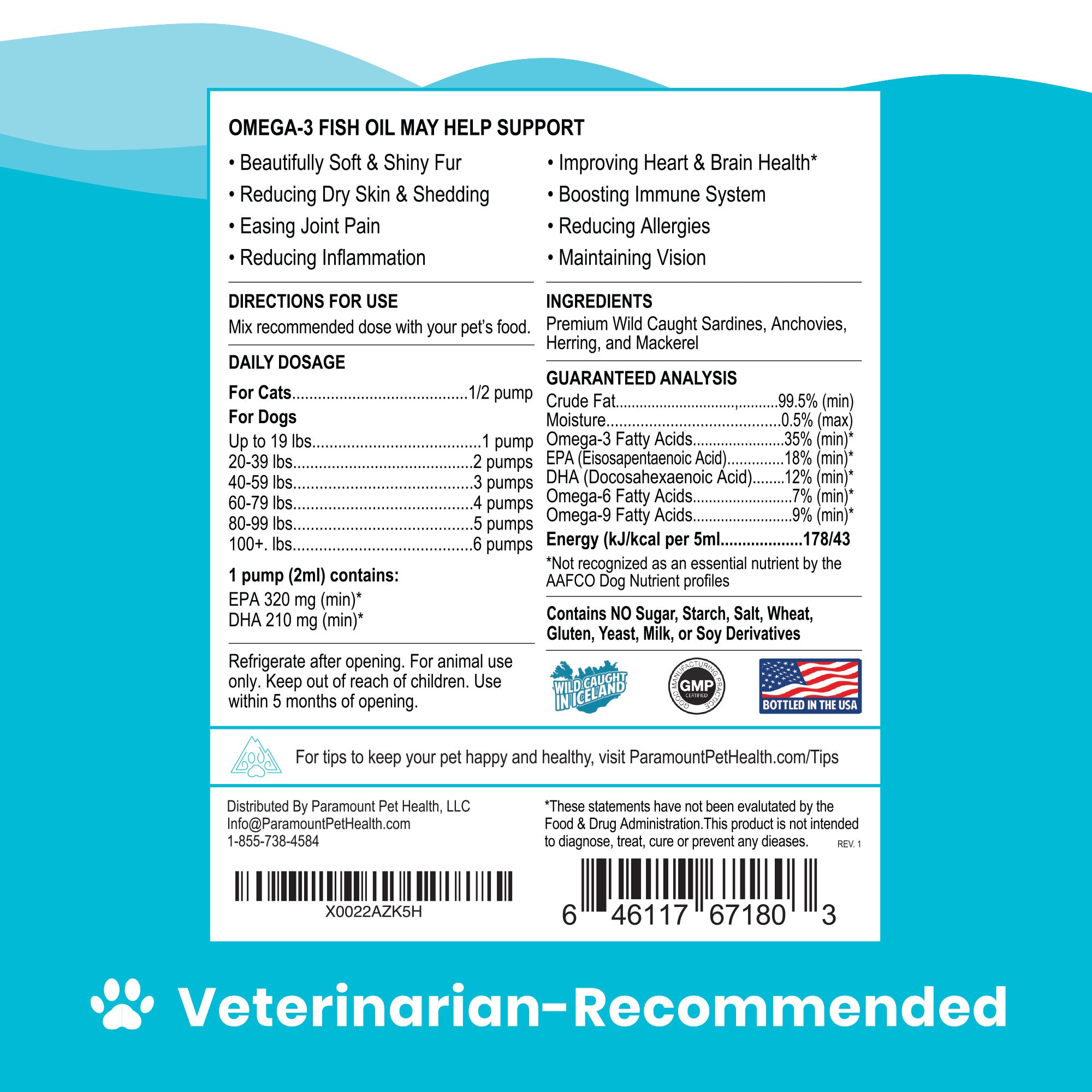 Omega-3 for Dogs and Cats Ingredients and Dosage