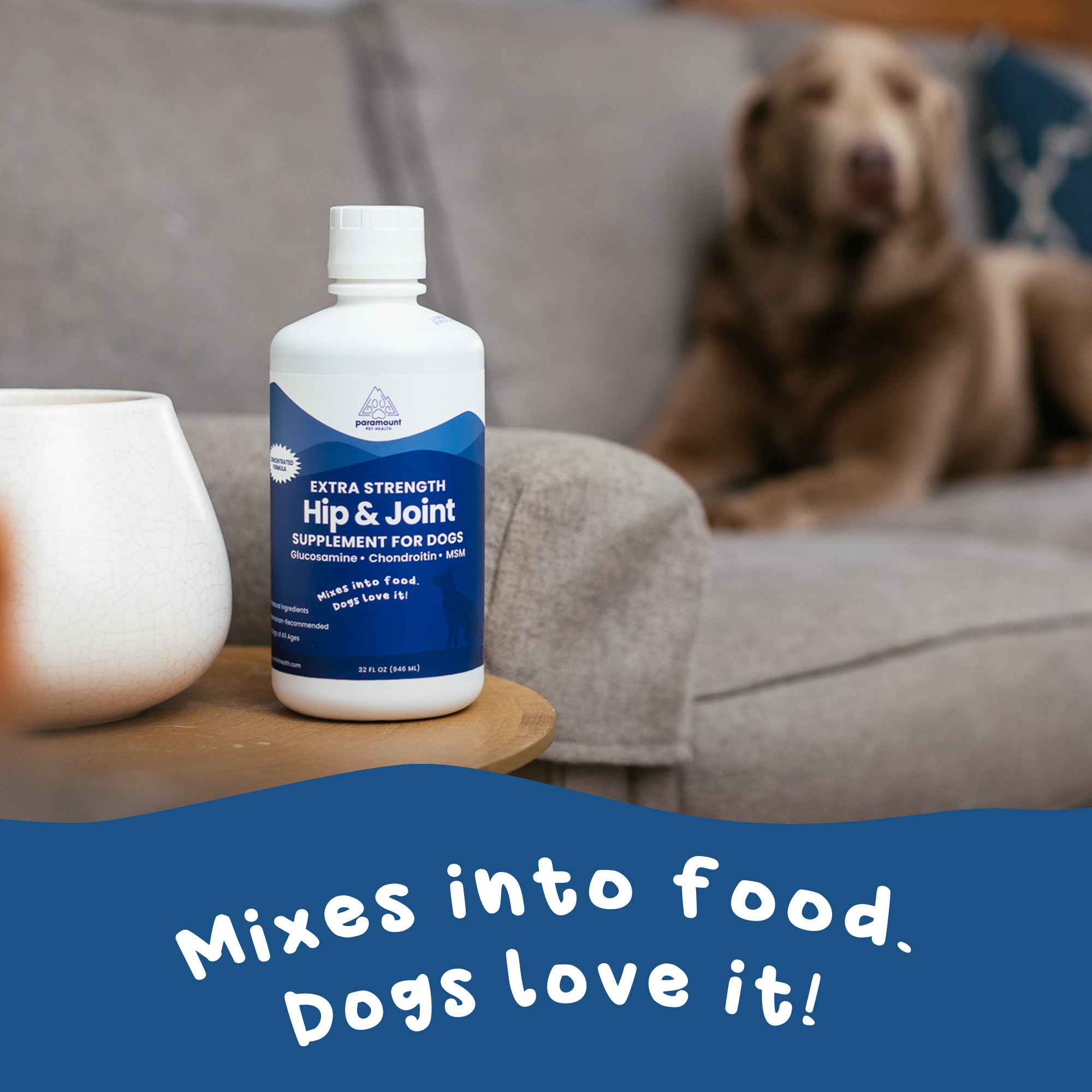 liquid glucosamine for large dogs mixes well into food