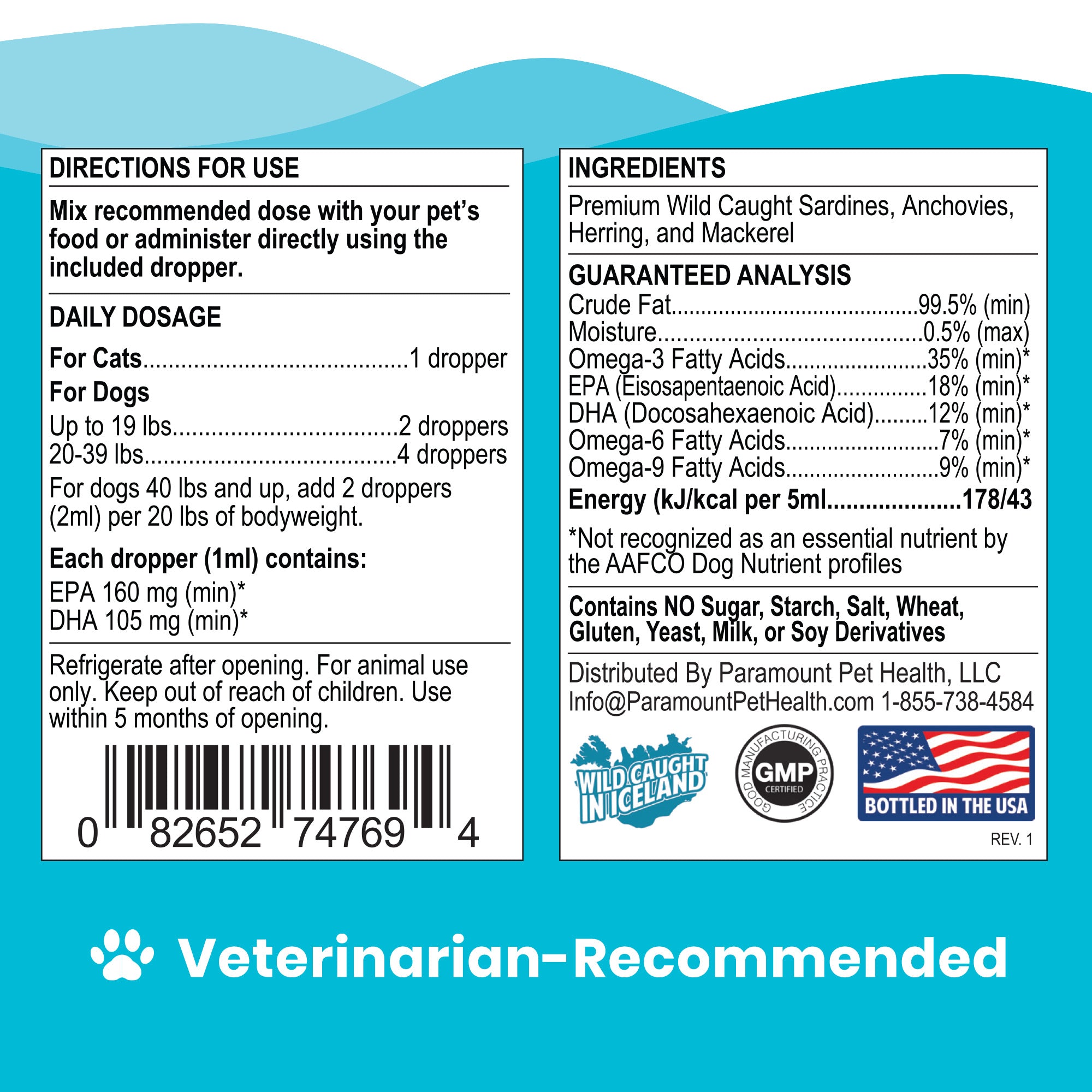 Paramount Pet Health Wild Alaskan Salmon Oil for Dogs & Cats